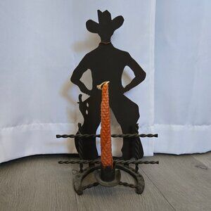 Metal Cowboy Candle Holder*